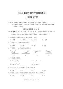 广西河池市环江县2023-2024学年七年级上学期期末测评数学试卷