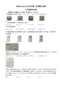 江西省吉安市吉州区2023-2024学年七年级下学期期末数学试题