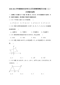 2020-2021学年湖南省长沙市天心区长郡教育集团九上入学数学试卷