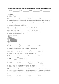 河南省郑州市新郑市2023-2024学年七年级下学期3月月考数学试卷(含答案)