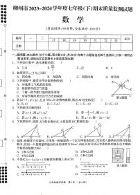 广西壮族自治区柳州市2023-2024学年七年级下学期7月期末数学试题