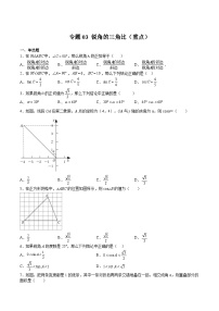 沪教版九年级数学上册期中期末挑战满分冲刺卷专题03锐角的三角比(重点)(原卷版+解析)