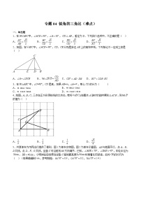 沪教版九年级数学上册期中期末挑战满分冲刺卷专题04锐角的三角比(难点)(原卷版+解析)