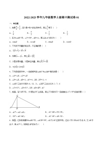 沪教版九年级数学上册期中期末挑战满分冲刺卷期中测试卷01(原卷版+解析)