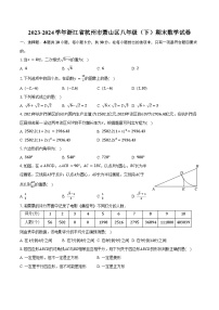 2023-2024学年浙江省杭州市萧山区八年级（下）期末数学试卷（含答案）