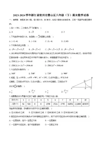2023-2024学年浙江省杭州市萧山区八年级(下)期末数学试卷(含答案)