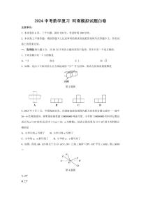 2024中考数学复习 河南模拟试题白卷 (含详细解析)