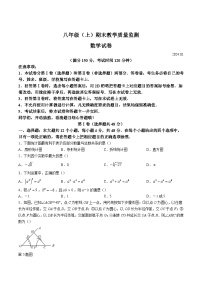 四川省眉山市仁寿县2023-2024学年八年级上学期期末质量监测数学试卷(含答案)