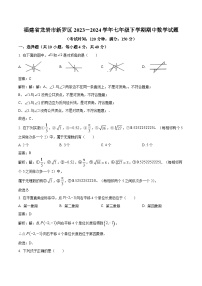福建省龙岩市新罗区2023-2024学年七年级下学期5月期中考试数学试卷(含解析)
