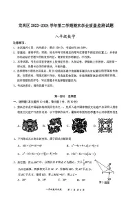 广东省深圳市龙岗区2023-2024学年八年级下学期期末考试数学试题