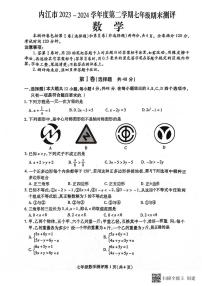 四川省内江市2023-2024学年七年级下学期7月期末考试数学试题
