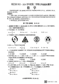 四川省内江市2023-2024学年七年级下学期7月期末考试数学试题