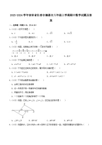 2023-2024学年吉林省长春市德惠市八年级上学期期中数学试题及答案