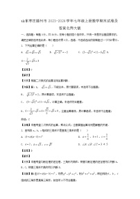 2023-2024学年山东枣庄滕州市七年级上册数学期末试卷及答案北师大版