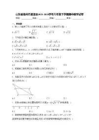 山东省德州市夏津县2023-2024学年八年级下学期期中数学试卷(含答案)