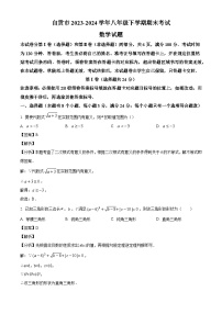 四川省自贡市2023-2024学年八年级下学期期末数学试题（解析版）
