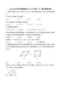 2023-2024学年河南省新乡十中八年级（下）期末数学试卷（含答案）