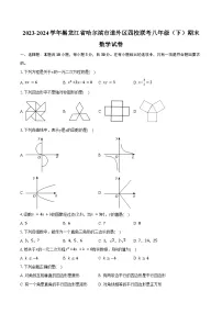 2023-2024学年黑龙江省哈尔滨市道外区四校联考八年级（下）期末数学试卷（五四学制）（含答案）