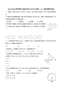 2023-2024学年浙江省金华市义乌市九年级（上）期末数学试卷（含解析）