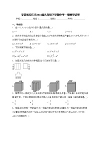 安徽省安庆市2024届九年级下学期中考一模数学试卷(含答案)