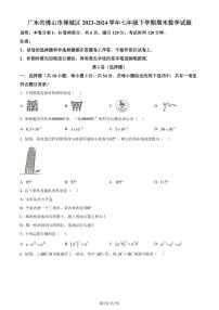 广东佛山禅城区2024年七年级下学期期末数学试题+答案
