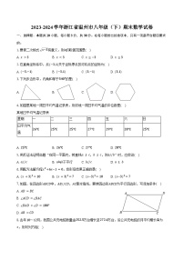 2023-2024学年浙江省温州市八年级（下）期末数学试卷（含答案）