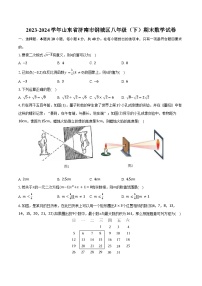 2023-2024学年山东省济南市钢城区八年级（下）期末数学试卷（含答案）