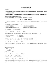 山东省泰安市东平县2023-2024学年八年级下学期期中考试数学试卷(含答案)