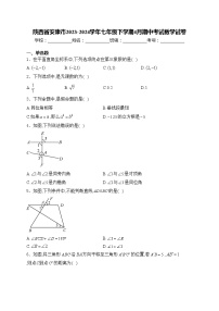 陕西省安康市2023-2024学年七年级下学期4月期中考试数学试卷(含答案)