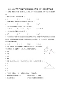 2023-2024学年广东省广州市海珠区八年级（下）期末数学试卷（含答案）