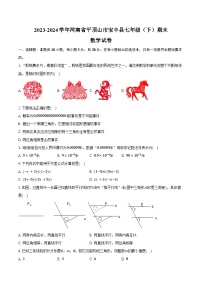 2023-2024学年河南省平顶山市宝丰县七年级（下）期末数学试卷（含答案）