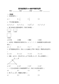 四川省资阳市2024届中考数学试卷(含答案)