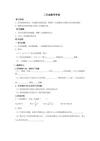 北师大版九年级下册1 二次函数学案