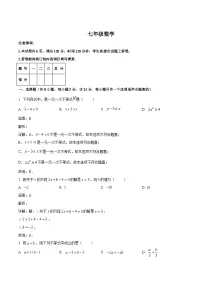 陕西省汉中市宁强县2023-2024学年七年级下学期期中考试数学试卷(含解析)