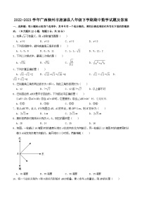 2022-2023学年广西柳州市鹿寨县八年级下学期期中数学试题及答案