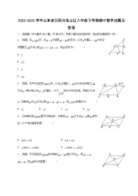 2022-2023学年山东省日照市岚山区八年级下学期期中数学试题及答案