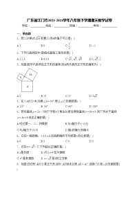 广东省江门市2023-2024学年八年级下学期期末数学试卷(含答案)