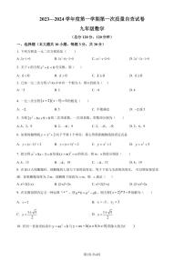 广东省东莞市2023-2024学年九年级上学期第一次月考数学试题