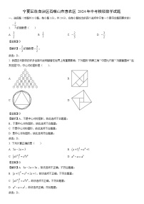 [数学]宁夏回族自治区石嘴山市惠农区2024年中考模拟试题(解析版)