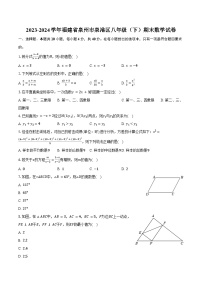 2023-2024学年福建省泉州市泉港区八年级（下）期末数学试卷（含答案）