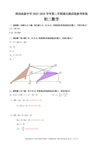 广东深圳高级中学2023-2024学年八年级下学期期末考试数学试题+答案