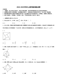 重庆两江新区2022年数学九年级第一学期期末达标检测模拟试题含解析