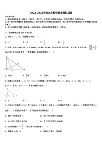 重庆市南岸区南开（融侨）中学2022年数学九上期末监测模拟试题含解析