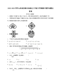 2022-2023学年山东省济南市高新区八年级下学期期中数学试题及答案