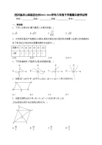 四川省凉山彝族自治州2023-2024学年八年级下学期期末数学试卷(含答案)