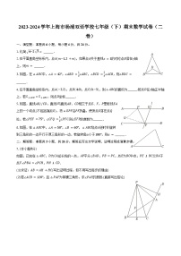 2023-2024学年上海市杨浦双语学校七年级（下）期末数学试卷（二卷）（含答案）