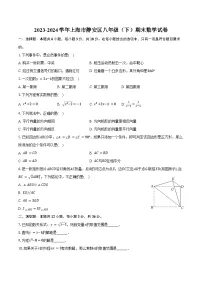 2023-2024学年上海市静安区八年级（下）期末数学试卷（含答案）
