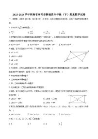 2023-2024学年河南省南阳市桐柏县八年级（下）期末数学试卷（含答案）