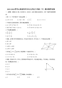 2023-2024学年山东省枣庄市台儿庄区八年级（下）期末数学试卷（含答案）