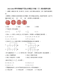2023-2024学年河南省平顶山市郏县八年级（下）期末数学试卷（含答案）